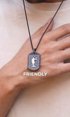 108 Om Namah Shivay MicroCarved Tag Pendent with Chain